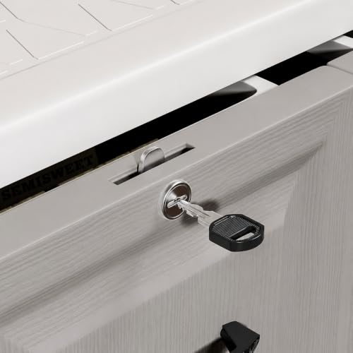 Image of KRISHYAM 6-Tier Plastic Drawer Storage Cabinet with Lockable Top Compartments & Concealed Wheels, Multipurpose Clothes Organizer for Bedroom, Kids Room & Home (6 Drawer (Grey & White))