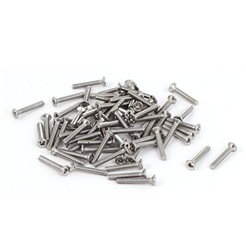 Aexit M2×11 mm�I�l�W316�X�e�����X�|�t���b�g�w�b�h�l�W�{���g75�{(M2 x 11mm acier inoxydable 316 Filetage m?le t?te plat 75 pcs vis