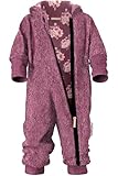Fuchs & Kiwi Walkoverall Baby Mädchen - Natur Schurwolle & Jersey Futter – Öko-Tex, Hautfreundlich – Handmade in Berlin – Wollwalk Overall Baby & Kleinkind (Flieder Lovely Flowers, 50-56)
