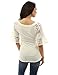 PattyBoutik Mama Lace Raglan Bell Sleeve Maternity Blouse (Ivory S)