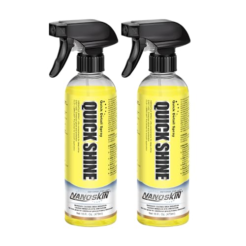 Nanoskin QUICK SHINE Quick Detail Spray 32 Oz. (2x16 Oz) - Car Wax Booster, High-Gloss Detailer, Smudge & Dust Remover, Clay Lubricant for Auto Detailing | For Paint, Glass, Chrome, Wheels, and Trim
