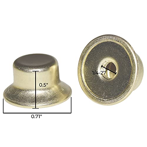 Kastlite Brass Stamped Finial 8 Pack | 1/2" Tall Brass Plated Steel | Threaded 1/4-27 | Elegant Shade Holder For Lamp Harp Tops #TOP1