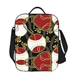 Bolsa de almuerzo personalizada lujo con estampado floral barroco para mujer lonchera térmica aislante niños escuela deportes regalos al aire libre