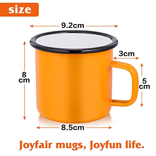 Joyfair Enamel Coffee Mug Set of 6, 12oz Enamel Camping Tea Mugs in Colour Red/Blue/Green/Yellow/Black/White - Image 2