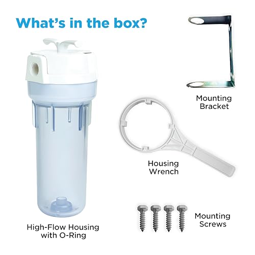 Image of EcoPure EPW2VC Whole Home Water Filtration System - Valve-in-Head Design with Built-In Bypass Valve & Clear Sump - Reduces Sediment, Rust, Dirt & Chlorine Taste - Fits Standard Capacity Filters