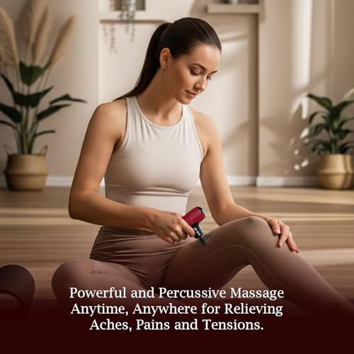 Image of BOB AND BRAD Q2 Mini Massage Gun for Women - Portable Muscle Pain Relief, Powerful Deep Tissue Percussion Massager, Ultra Quiet Handheld Massager, Designed for Travel - Red