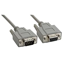 Amphenol CS-DSDMDB09MF-010 9-Pin DB9 Deluxe D-Sub Cable, Shielded, Male/Female, 10, Gray