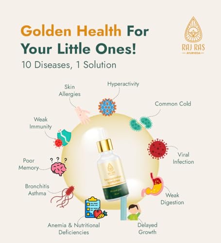 Image of Swarnaprashan Drops for Kids 30ml | 24K Gold Immunity Booster with Swarna Bhasma & Honey | Ayurvedic Suvarnaprashan for Brain Development, Memory, Growth & Digestion | For Children 1-16 Years