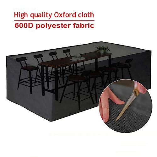 Housse table de jardin indéchirable bâche imperméable et anti-UV 600D - 4