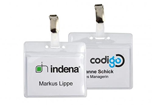 100 Stück Ausweishüllen mit Clip transparent weich PVC im Querformat für Einschübe bis ca. Format 85x55mm hochwertige Ausführung Schutzhülle transparent Einschub Hülle Case für Werksausweis