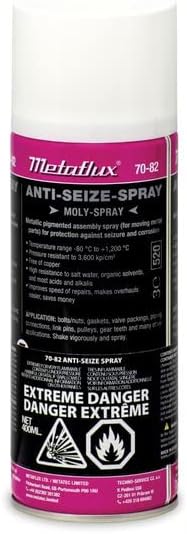 Metaflux Anti Seize Lubricant Spray Long-Lasting Seizure and Corrosion Protection for All Metals –Assembly Separation Penetrating Oil for Sealing Metal Bolts and Nuts – High Performance Thread Grease