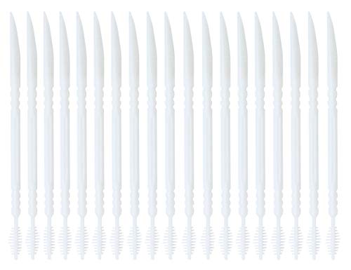 LBY 600pcs Plastic Toothpicks, Interdental Toothpicks With Radian Knife and Brush Shape, Toothpick Teeth Cleaning Tool, Plastic White