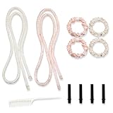 fKiZanthene Heatless Curls Set elfteiliges Lockenband für Locken ohne Hitze, Lockenband über Nacht mit Zubehör für die Anwendung im Schlafzimmer Badezimmer und zu Hause
