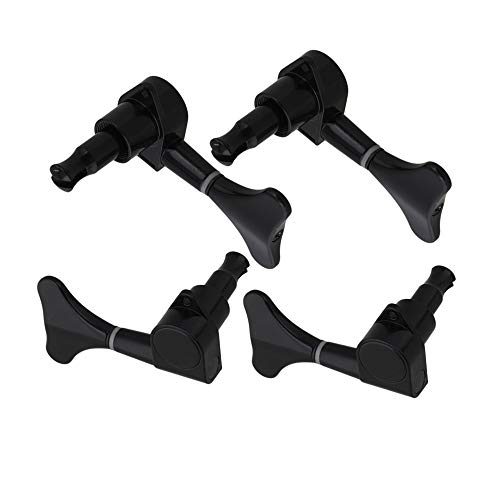 Lovermusic Black Machine Heads Tuning Pegs 4R Bass Tuners Replacement For 4 String Bass Guitar #TOP1