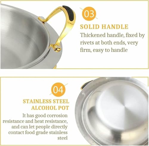 Plat à réchaud rond de buffet pour traiteur avec support combustible - 6