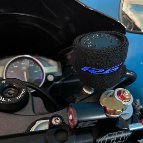 Image of Compatible with R6 YZFR6 YZF R6 R6S 1999-2021 2022 2023 2024 2025 Motorcycle Front Brake Fluid Reservoir Sock Cover Oil Cup Sock & Keyring Key Chain (Blue)