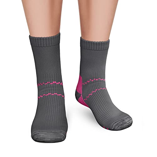 CHARMKING 6 Pairs Crew Compression Socks for Women & Men Circulation 15-20 mmHg is Best for All Day Wear Running Nurse2