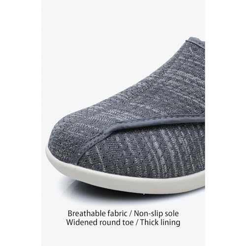 Sapatos femininos de largura extra larga para diabéticos, leve, respirável, ajustável, edema de idos