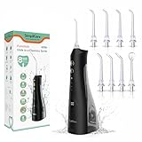 Cordless Water Flosser, Oral Irrigator with 10–150 PSI Adjustable Pressure, 4 Cleaning Modes, 9 oz Tank, IPX7 Waterproof, 8 Jet Tips for Teeth, Braces & Gums, Rechargeable (F5052B)