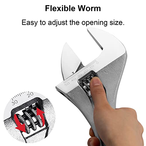 Jetech 15 inch Adjustable Spanner - Professional Adjustable Wrench Shifting Spanner with Large Opening