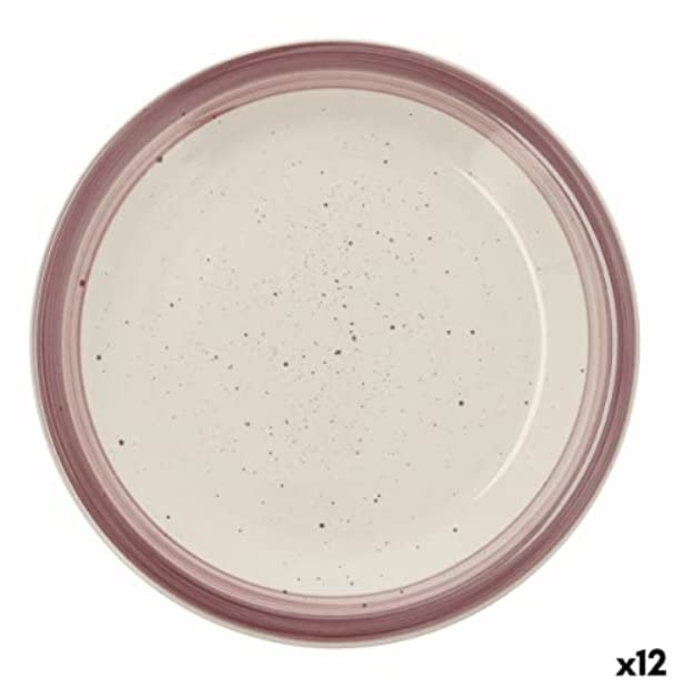 Quid Plato Llano Allegra Peoni Cerámica Bicolor (Ø 27 cm) (12 Unidades)