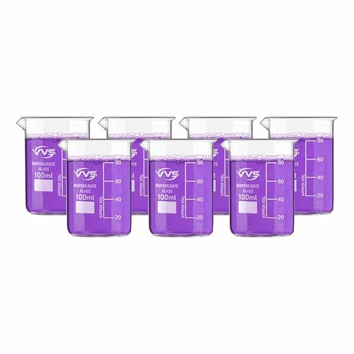 Image of VVS Borosilicate Glass Beaker 100ml pack of 7 of For School College, Lab Laboratry and professional use
