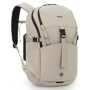 Tolaccea Mochilas de transporte de 30 L, mochila de viaje impermeable con cremallera YKK, bolsa aprobada por vuelo para mujeres y hombres, Kavir Blanco, 30 L, Mochilas Daypack
