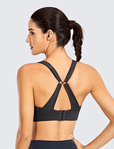Crz Yoga Womens High Impact Convertible Racerback Sports Bra - Padded Wirefree Workout Sports Bra Black - New Medium #TOP1