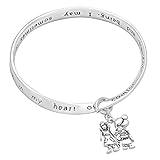 Rosemarie Collections Women's My Mom is a Neverending Song in My Heart Mother Daughter Charm Bangle Bracelet