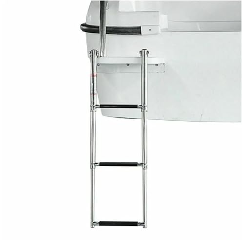 Xinkunmarine 3 Step Boat Ladder,304 Stainless Steel Folding Dive Ladder,Telescoping Dock Ladder For Marine Boat,Pontoon Boat,Yacht #TOP3