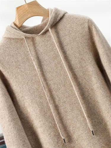 Men's Loose Thickened Hooded Pullover Sweater Casual Soft Knit Fall Winter Fashion Top2
