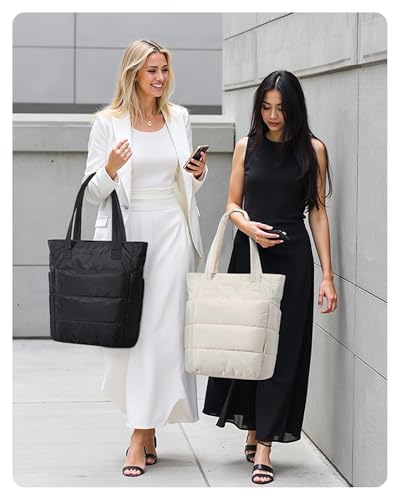 Image of BAGSMART Tote Bag for Women, Lightweight Puffy Tote Bag with Compartments Shoulder Bag Handbag for Travel, Work, Gym | Lightweight