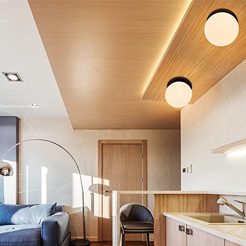 Wall Sconces, 1 Light Modern Globe Sconce In Matte Black, Wall Light For Bedroom Bathroom Living Room & Hallway Vanity Lighting, Ceiling Light Fixture #TOP4