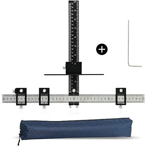 ASCENDAS Cabinet Hardware Jig Tool Adjustable Drill Template Guide Aluminum Alloy Cabinet Handle Jig Cabinet Jig for Doors Handles Pulls Black Cover