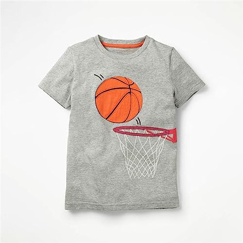 Toddler Sport Tshirt Kids Basketball Tennis Printed Shirts Summer Crewneck Tops Little Boys Girls Soft Cotton Boys' Tops2