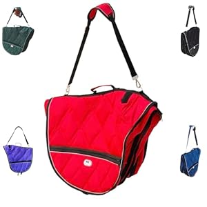 Majestic Ally 1000D Nylon Reflective English Saddle Carry Bag (Red)