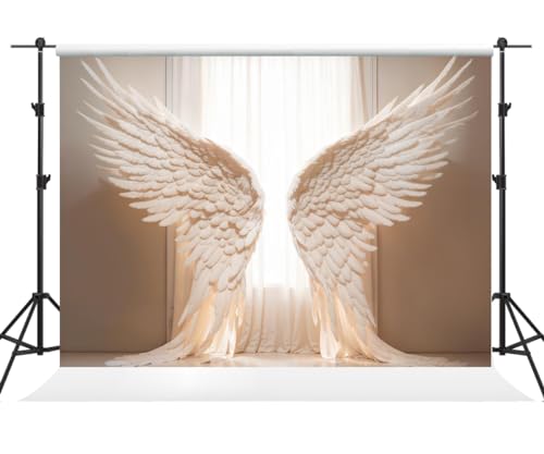 Toile de fond art portrait Kate ailes d'ange blanches pour studio photo haut de gamme