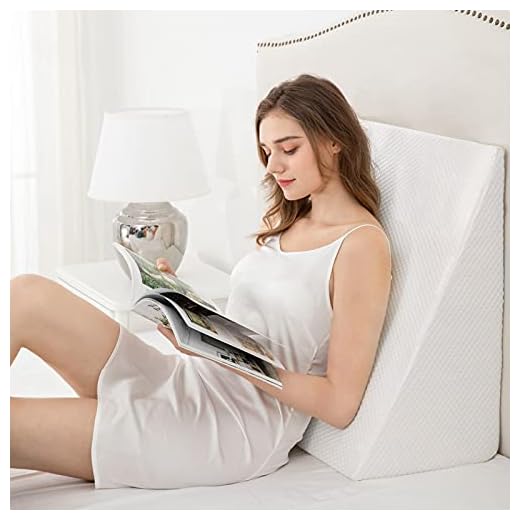 JOYPEA Wedge Pillow Set 3 in 1- Foam Bed Wedge Pillow& Reading Pillow & Back Support Wedge Pillow - for Back and Legs Support, for Back Pain, Leg Pain, Pregnancy, Joint Pain(White)