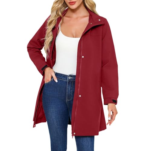 Veste de transition légère et respirante : imperméable longue style trench uni