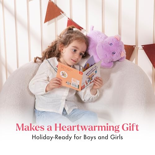 Image of Lilly's Love Heatable & Coolable Lavender Scented Weighted Stuffed Animal - Microwavable Heatable Pad for Kids & Adults - Machine Washable Plushie - Calming Stuffed Animal for Anxiety - Hippo