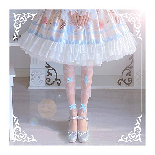 Calcetines de seda altos estilo vendaje con lazo posterior para chica 4