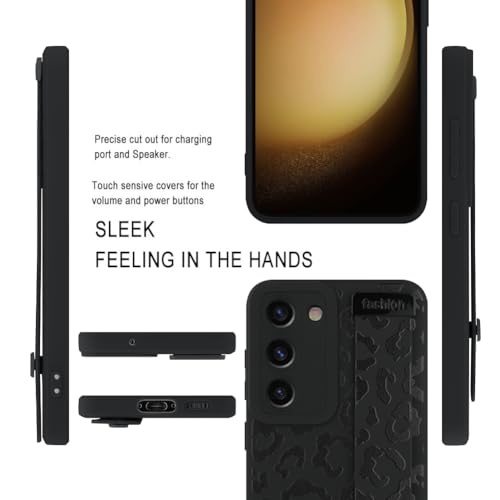 Image of Compatible with Samsung Galaxy S23 Plus Case with Strap Wrist Black