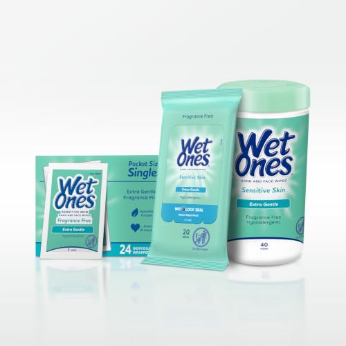 Image of Wet Ones Hand Wipes, Sensitive Skin, Unscented, 40 ct Canister (1 Pack)