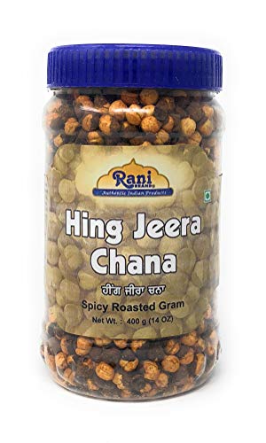 Rani Roasted Chana (Chickpeas) Hing-Jeera (Cumin-Asafetida) Flavor 14oz (400g) PET Jar ~ All Natural | Vegan | No Preservatives | Gluten Friendly | Indian Origin |Ready to Eat | Seasoned with 9 Spices Rani Roasted Chana (Chickpeas) Hing-Jeera (Cumin-Asafetida) Flavor 14oz (400g) PET Jar ~ All Natural | Vegan | No Preservatives | Gluten Friendly | Indian Origin |Ready to Eat | Seasoned with 9 Spices