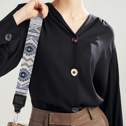 Image of Coldinair Tribal Aztec Purse Straps Replacement Wide Crossbody Bag Straps,Geometric Antique Wide Shoulder Strap Adjustable Guitar Strap for Purse