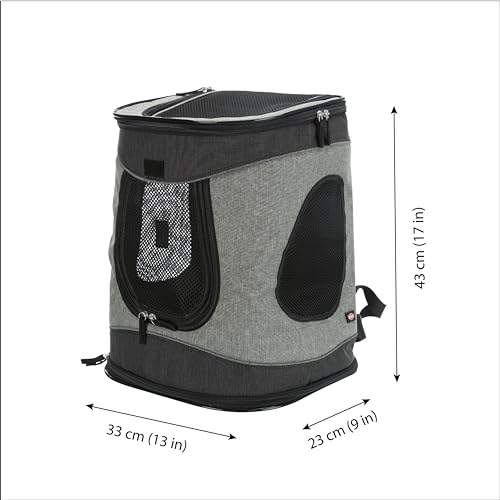 Image of Trixie William Pet Carrier Backpack for Dogs & Cats, Soft-Sided Travel Carrier with Mesh Ventilation, Airline Friendly Portable Pet Backpack, Comfortable Shoulder Bag for Small Dogs, Cats & Puppies