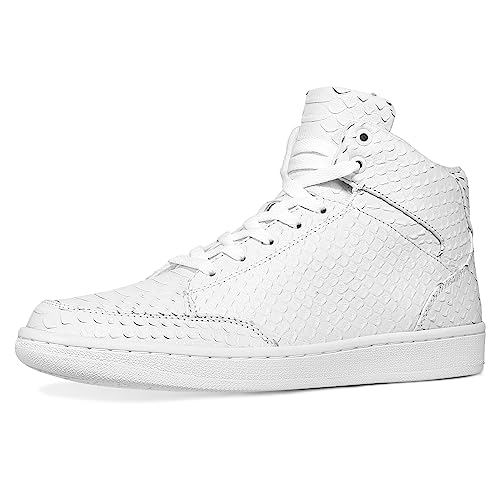 Image of Soulsfeng White High Top Sneakers for Men 12.5 Leather Ankle Boots Basketball Skate Walking Shoes