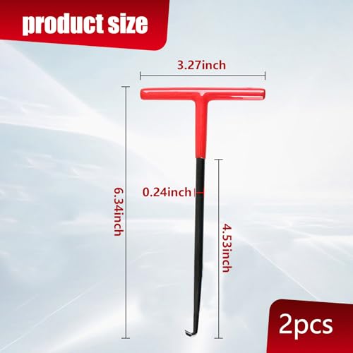 Image of 2 PCS Motorcycle Exhaust Spring Hook, 6.4 inch x 3.1 inch T-handle Exhaust Pipe Spring Disassembly and Assembly Hook, Spring Puller Disassembly Tool, Universal for Motorcycles and Off-road (Red)