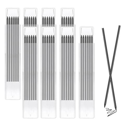 TuTuYa 48 refis de lápis, refil de lápis de carpinteiros à prova d'água de 2,8 mm, refil de grafite