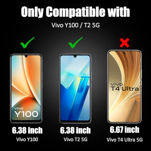 Image of AIBEX Tempered Glass for Vivo Y100 / Vivo T2 5G / Samsung A33 5G| 9H Hardness | Anti-Glare & Anti-Fingerprint | Water Resistant | Edge-to-Edge Full Screen Protector | Bubble-Free Installation